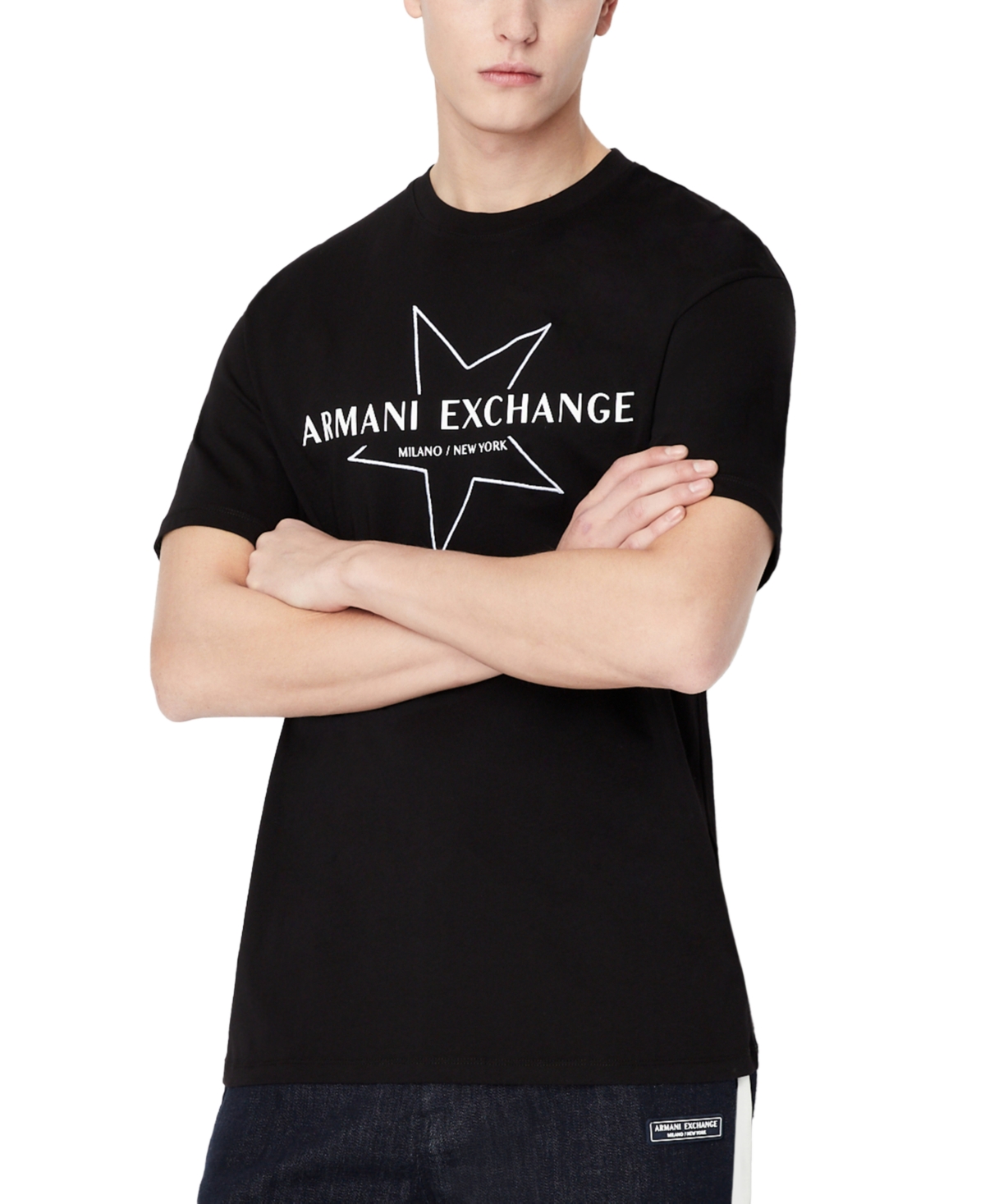 A X Armani Exchange Men's Big Star Short-sleeve Logo Graphic T-shirt In Black