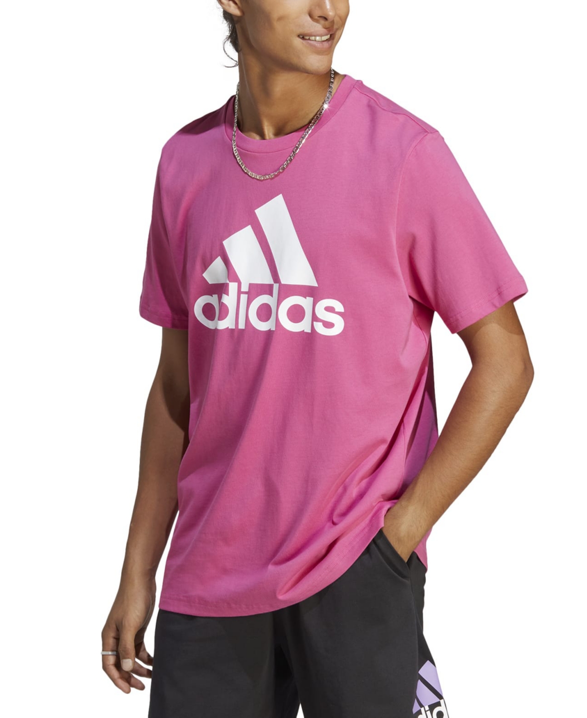 Adidas Jersey Big Lucid Men\'s Essentials | T-shirt ModeSens Single In Fuchsia Adidas Logo Originals