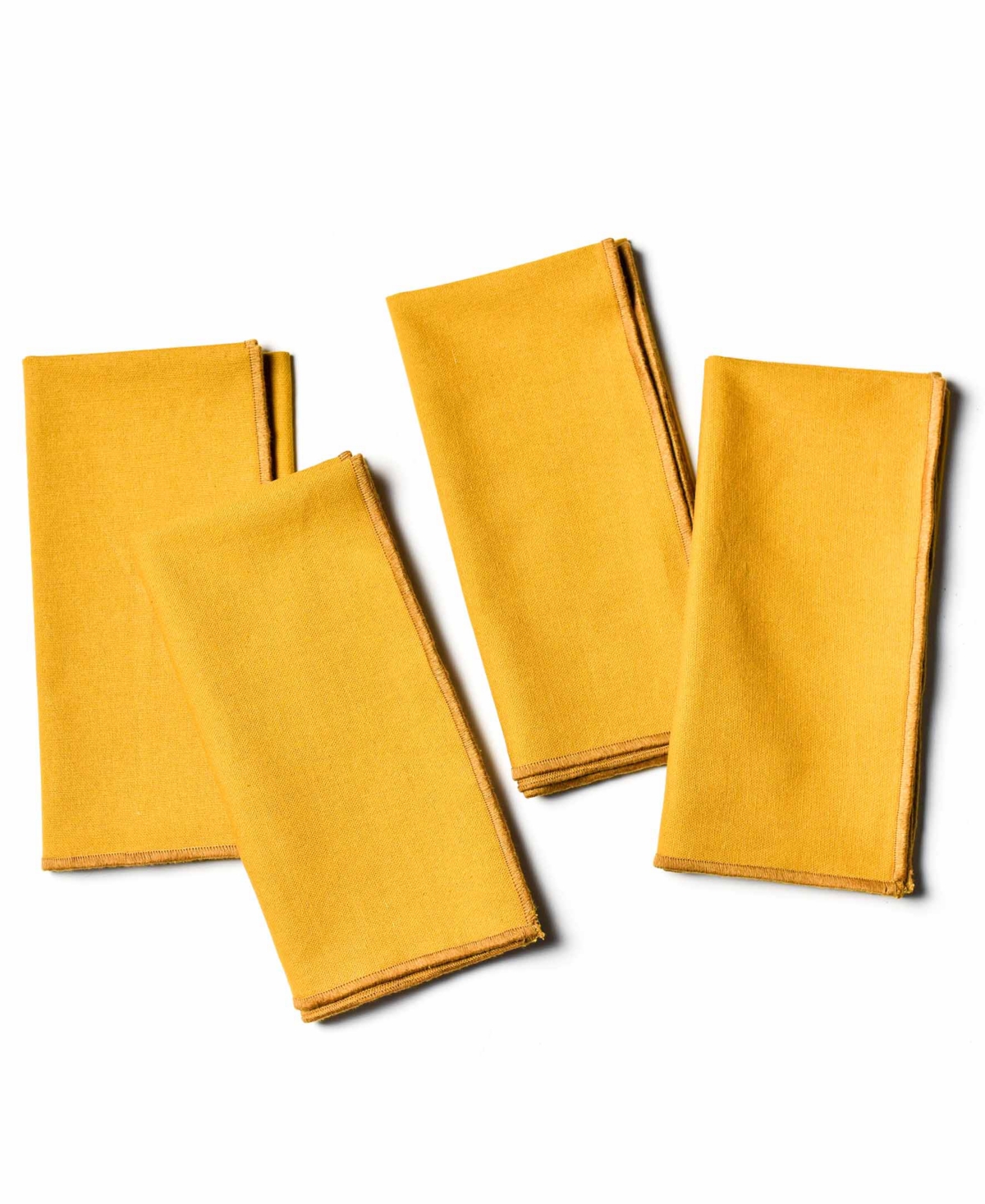 Coton Colors By Laura Johnson Color Block Napkin Set/4 In Brass
