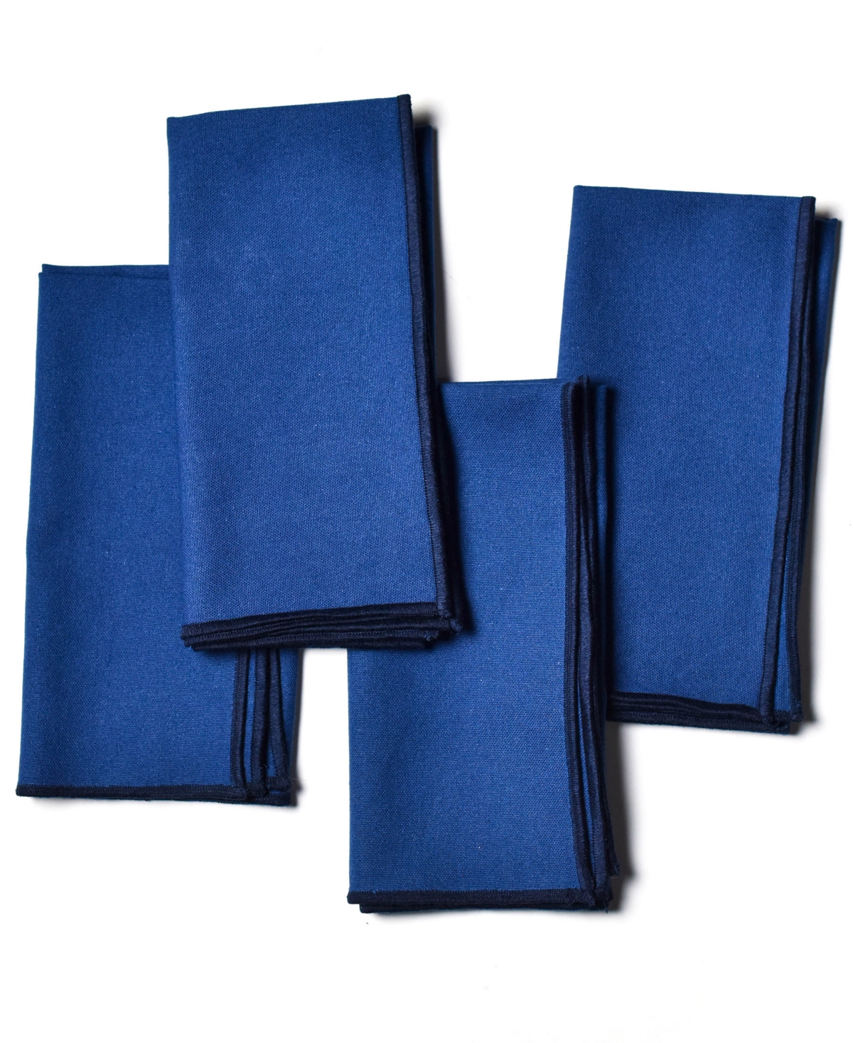 Coton Colors By Laura Johnson Color Block Napkin Set/4 In Navy