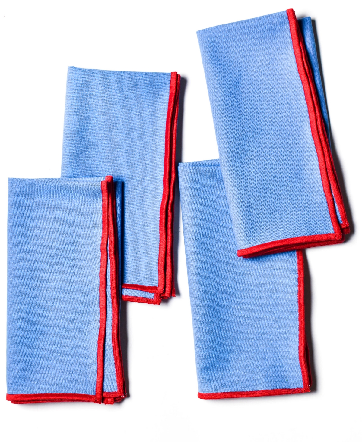 Coton Colors By Laura Johnson Color Block Napkin Set/4 In French Blue