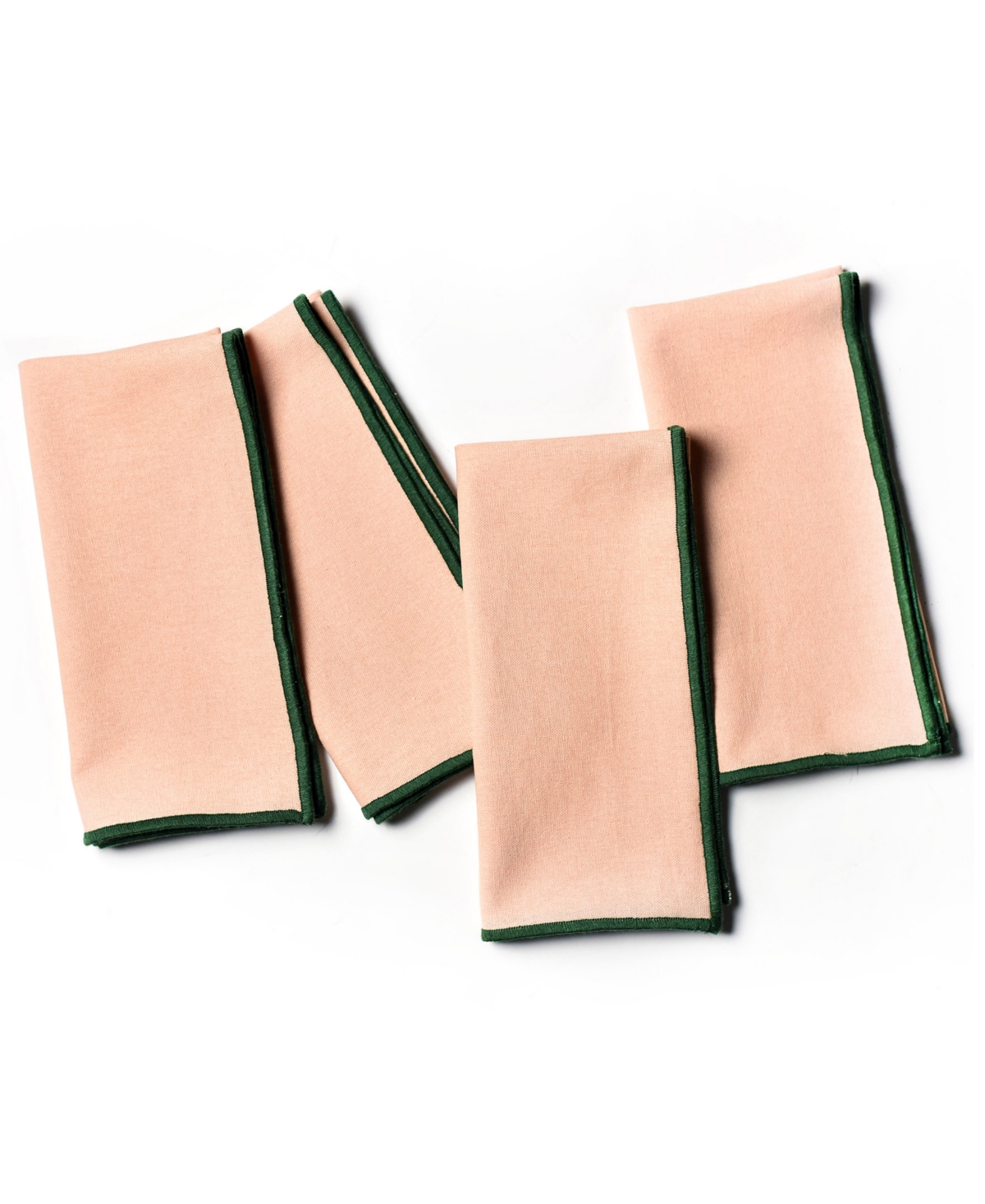 Coton Colors By Laura Johnson Color Block Napkin Set/4 In Blush And Pine