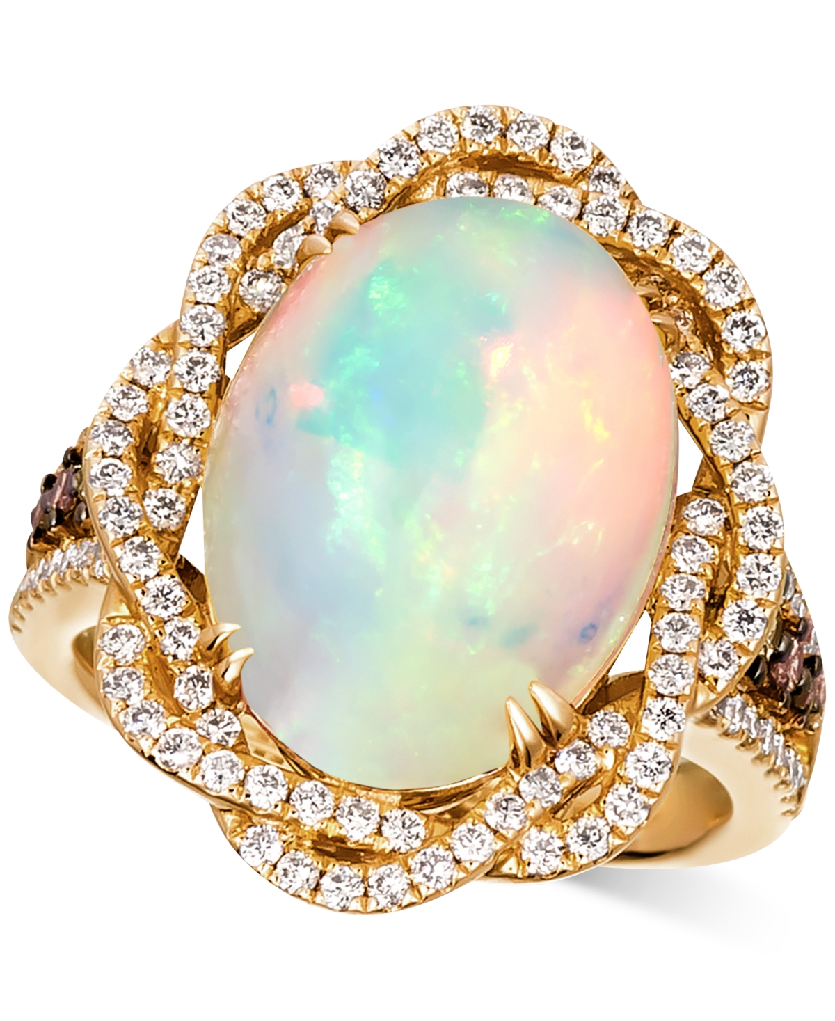 Le Vian Neopolitan Opal (4-1/2 Ct. T.w.) & Diamond (1 Ct. T.w.) Statement Ring In 14k Rose Gold (also Availa In Yellow Gold