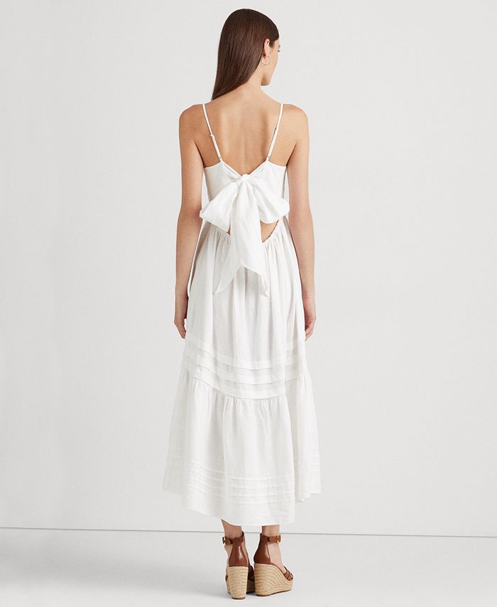 Lauren Ralph Lauren Women's Bow-Back Linen Dress - Macy's