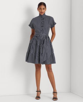 Lauren Ralph Lauren - Women's Striped Cotton-Blend Shirtdress