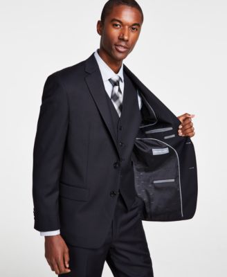 Men's Classic-Fit Wool-Blend Stretch Solid Suit Jacket