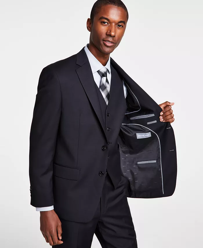 Men's Classic-Fit Wool-Blend Stretch Solid Suit Jacket - thumbnail 8