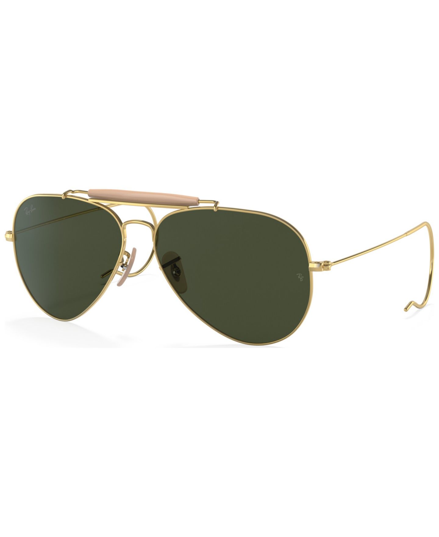 Солнцезащитные очки Ray-Ban Unisex Outdoorsman Aviation Collection Sunglasses, RB303058-X 58, цвет: Золотой — фото 1