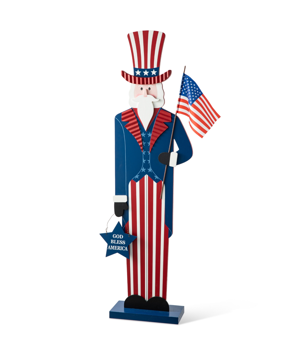 40" H Patriotic, Americana Uncle Sam Porch Decor - Multi
