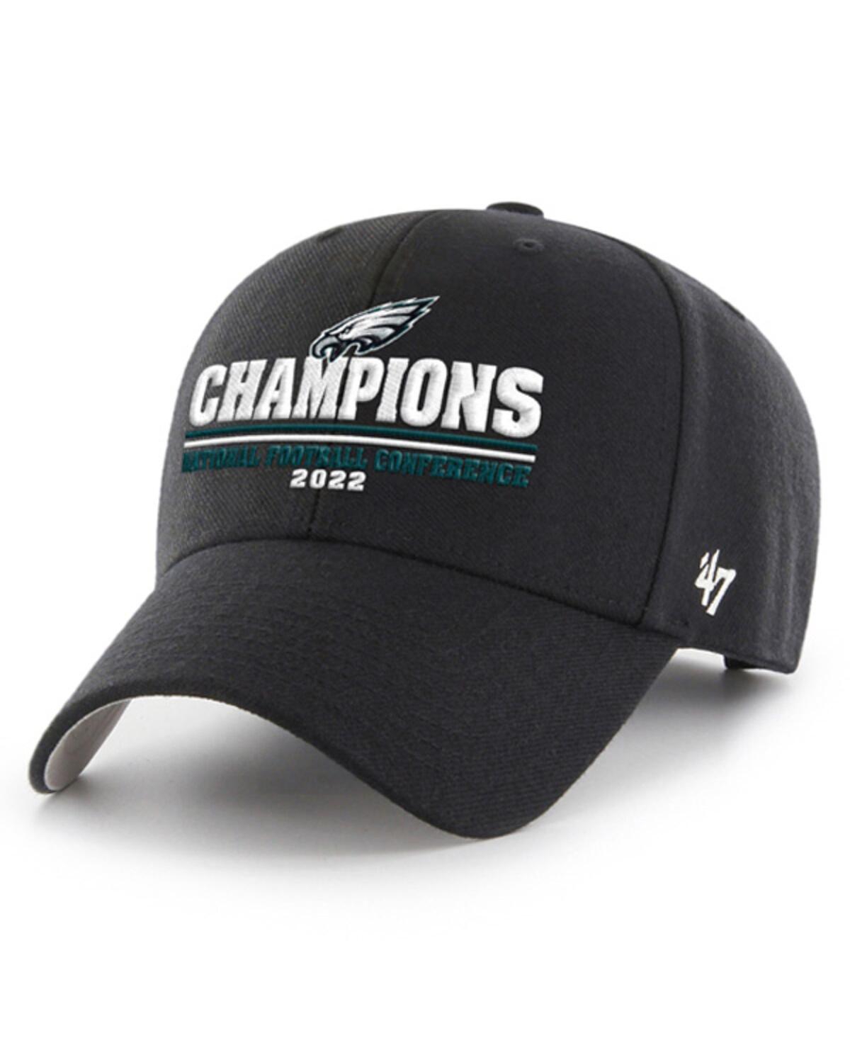 47 Brand Men's ' Black Philadelphia Eagles 2022 Nfc Champions Mvp Adjustable Hat