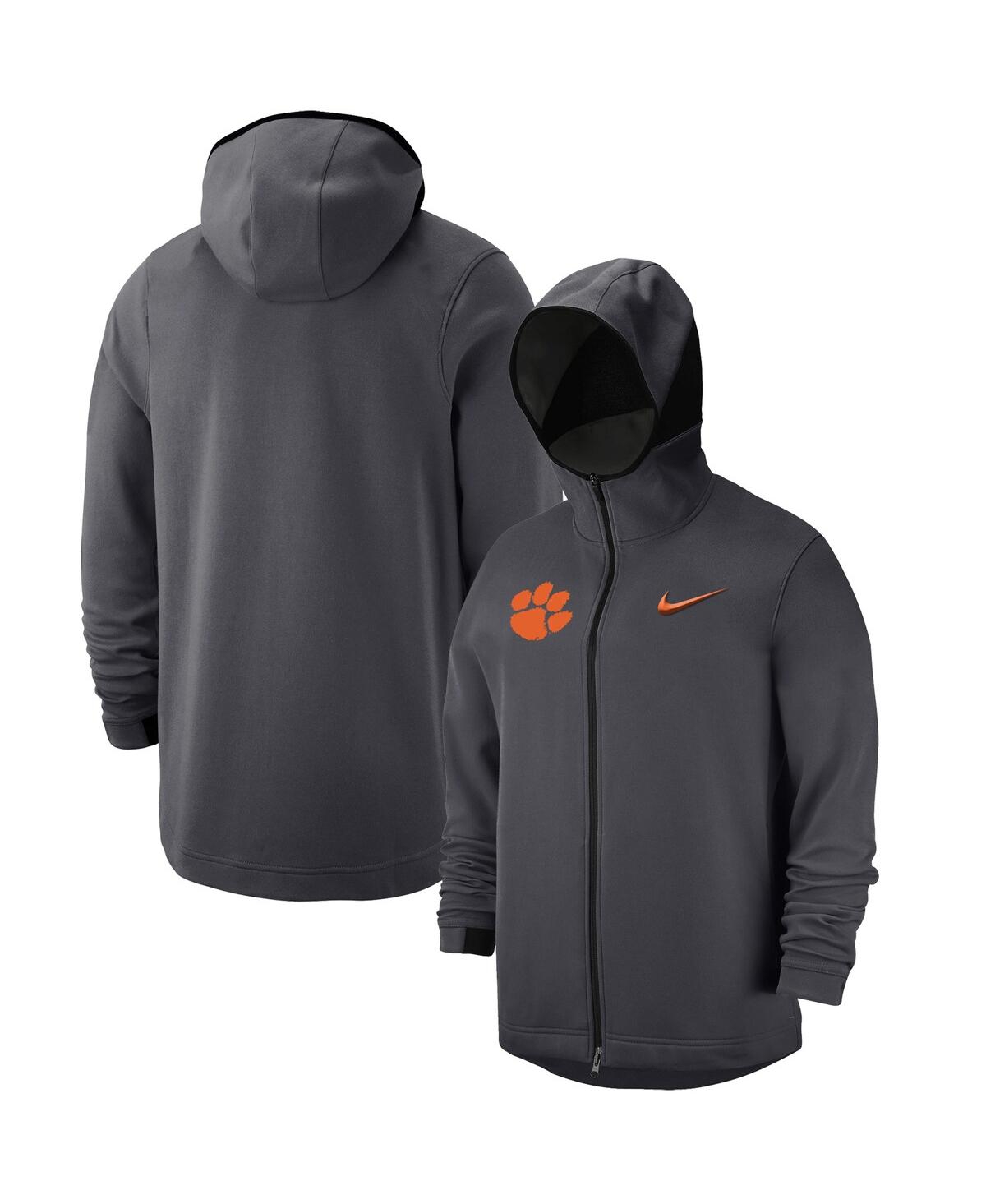 Men's NikeClemson Tigers Tonal Showtime Full-Zip Hoodie - Anthracite