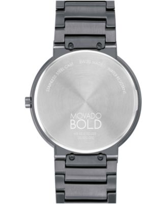 Men's Bold Horizon Swiss Quartz Ionic Plated Gray Steel Watch 40mm