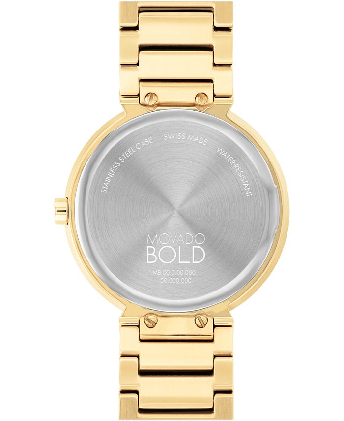 Movado Womens Bold Horizon Swiss Quartz Ionic Plated Light Gold Tone 2 Steel Watch 34mm Macys 