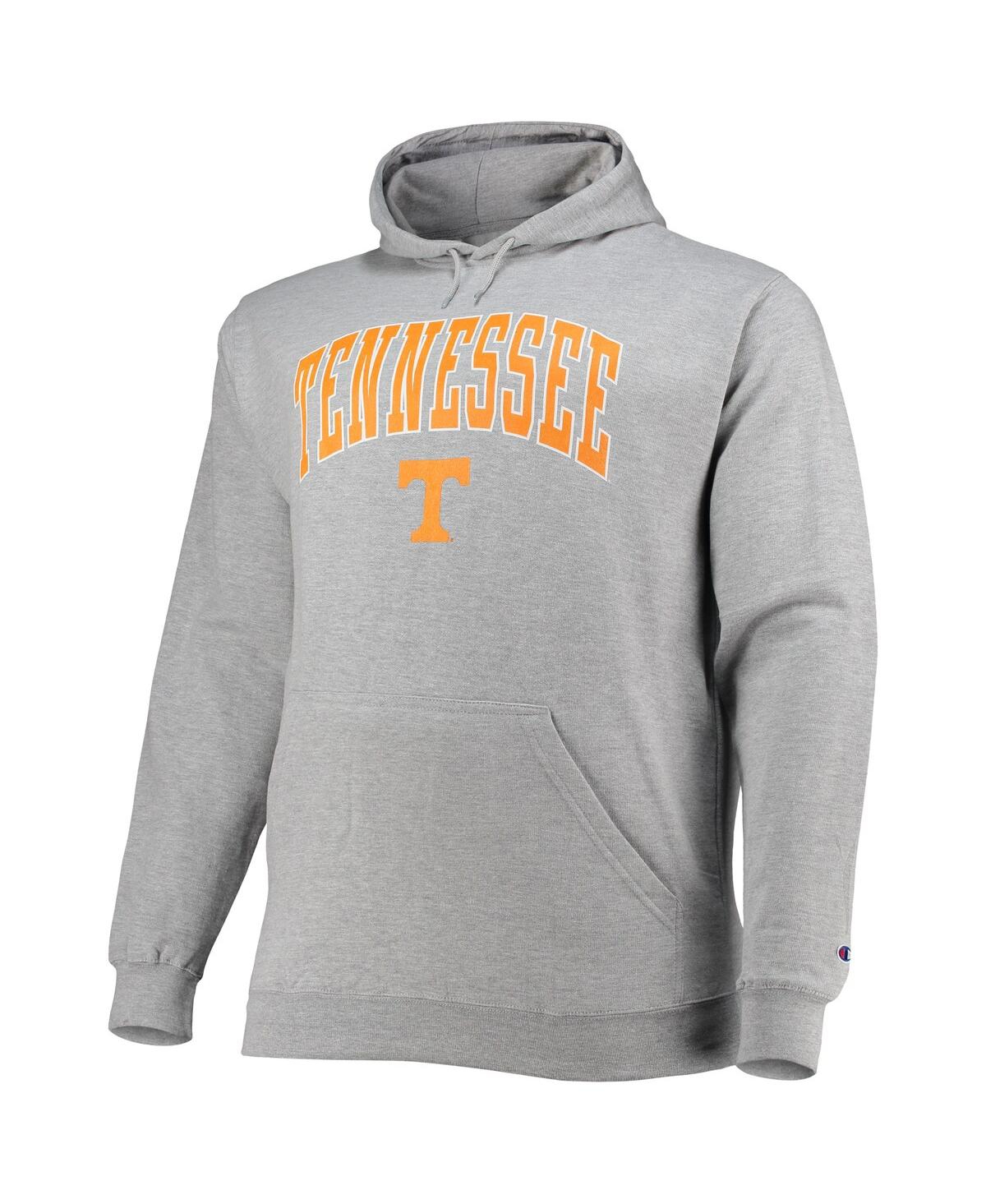 Men's ChampionTennessee Volunteers Big and Tall Arch Over Logo Powerblend Pullover Hoodie - Heather Gray
