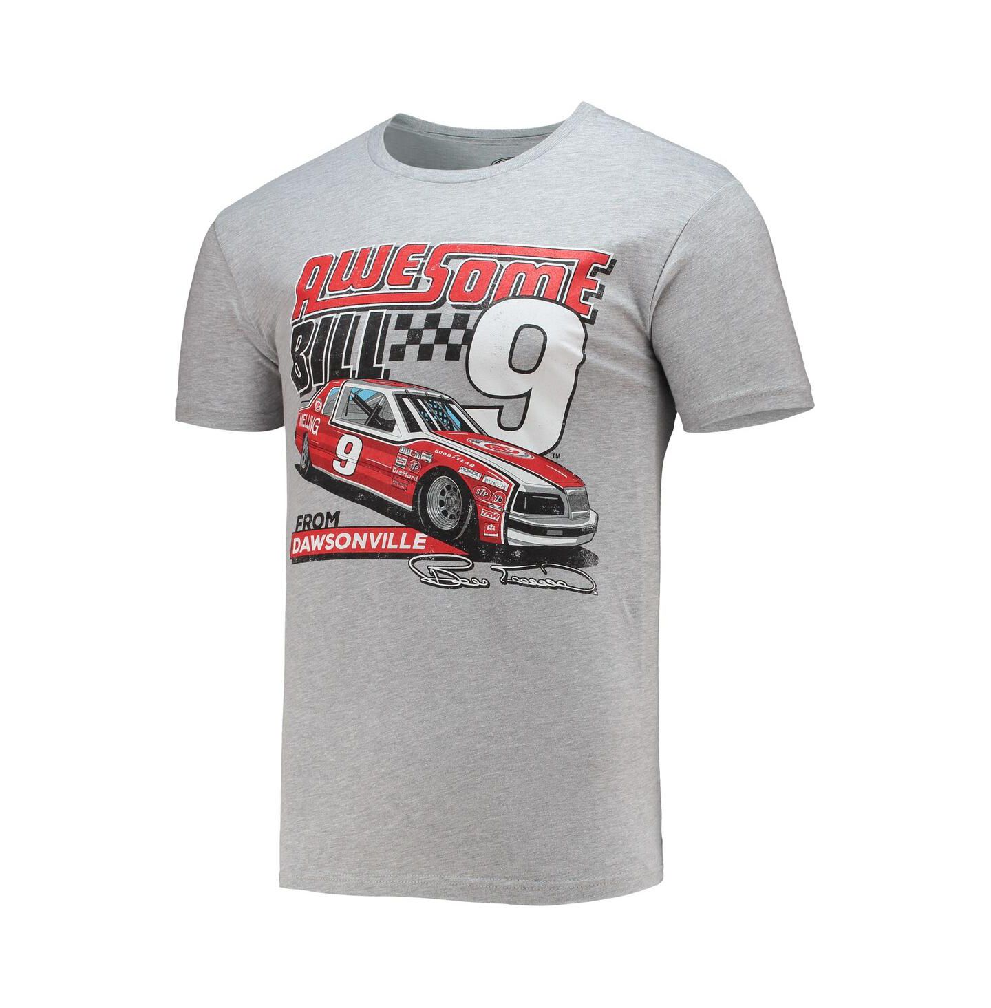 Мужская футболка Checkered Flag Sports Heathered Gray Bill Elliott Legends — фото 2