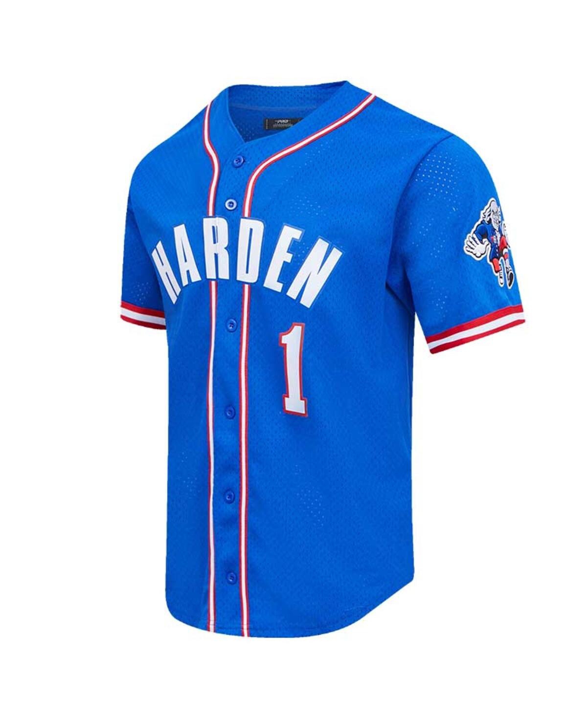 Shop Pro Standard Men's  James Harden Royal Philadelphia 76ers Capsule Player Baseball Button-up Shirt