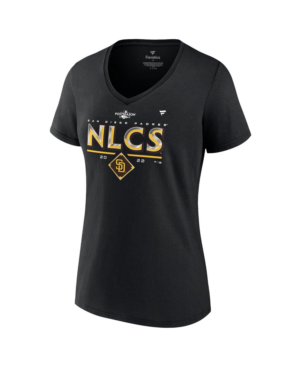 Fanatics Branded Black San Diego Padres 2022 Division Series Winner Locker Room V-neck T-shirt In Black