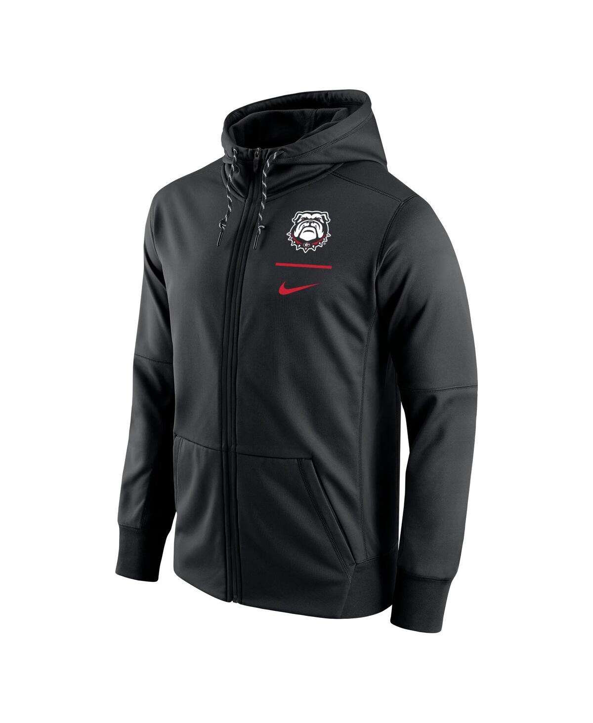 Shop Nike Men's  Black Georgia Bulldogs Secondary Logo Stack Performance Full-zip Hoodie