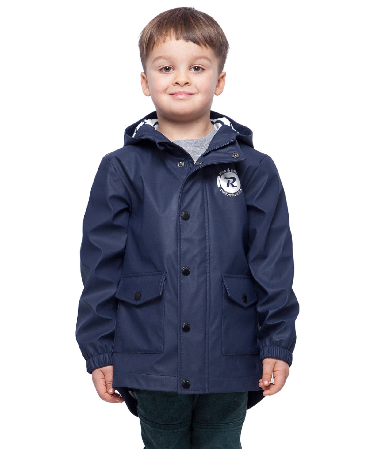 Rokka&Rolla Boys Waterproof Rain Coats Rubberized Jackets