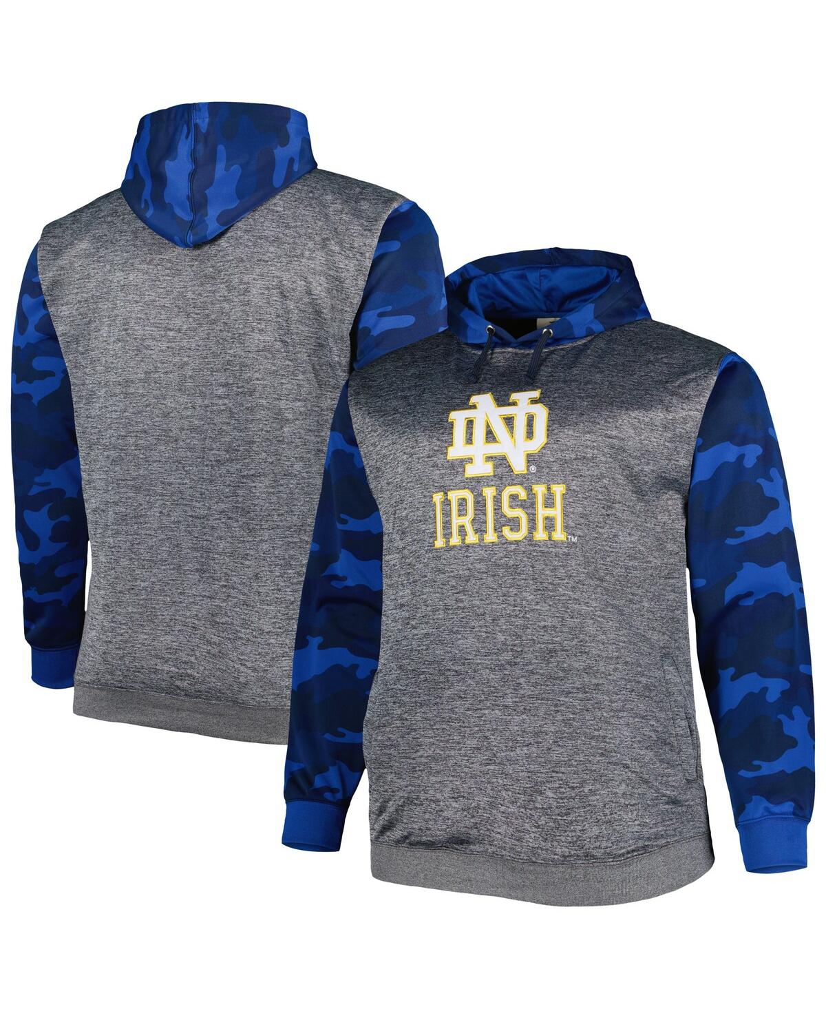 Profile Men's Charcoal Notre Dame Fighting Irish Camo Big And Tall Pullover Hoodie