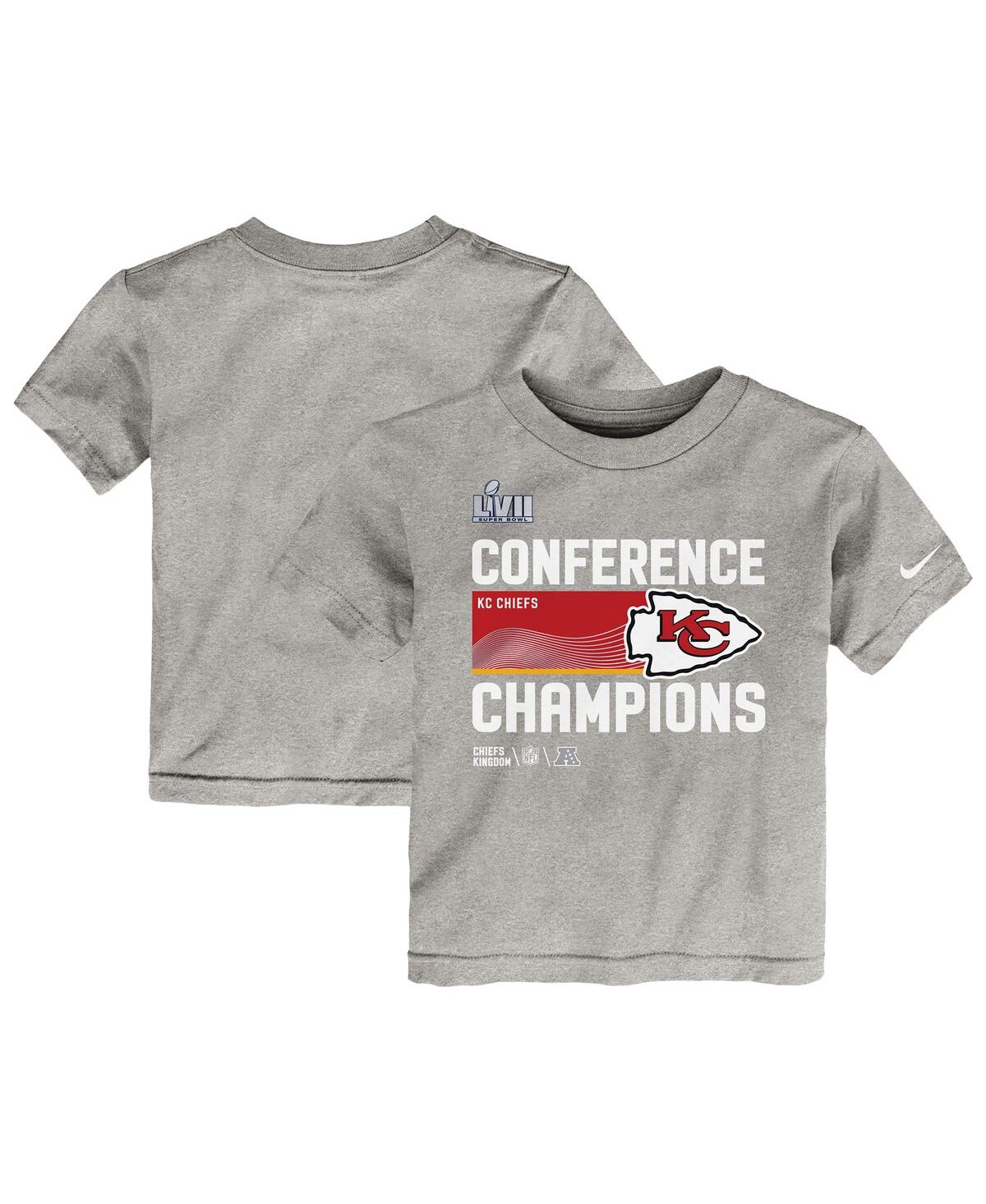 Nike Babies' Toddler Boys And Girls  Gray Kansas City Chiefs 2022 Afc Champions Locker Room Trophy Collection