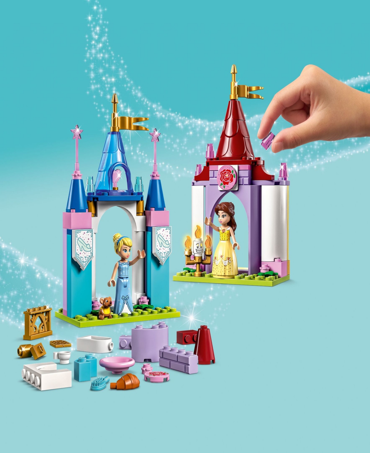 Lego Disney 43219 Princess Creative Castles Toy Building Set With Princess Belle, Cinderella, Gus & Lumie In Multicolor
