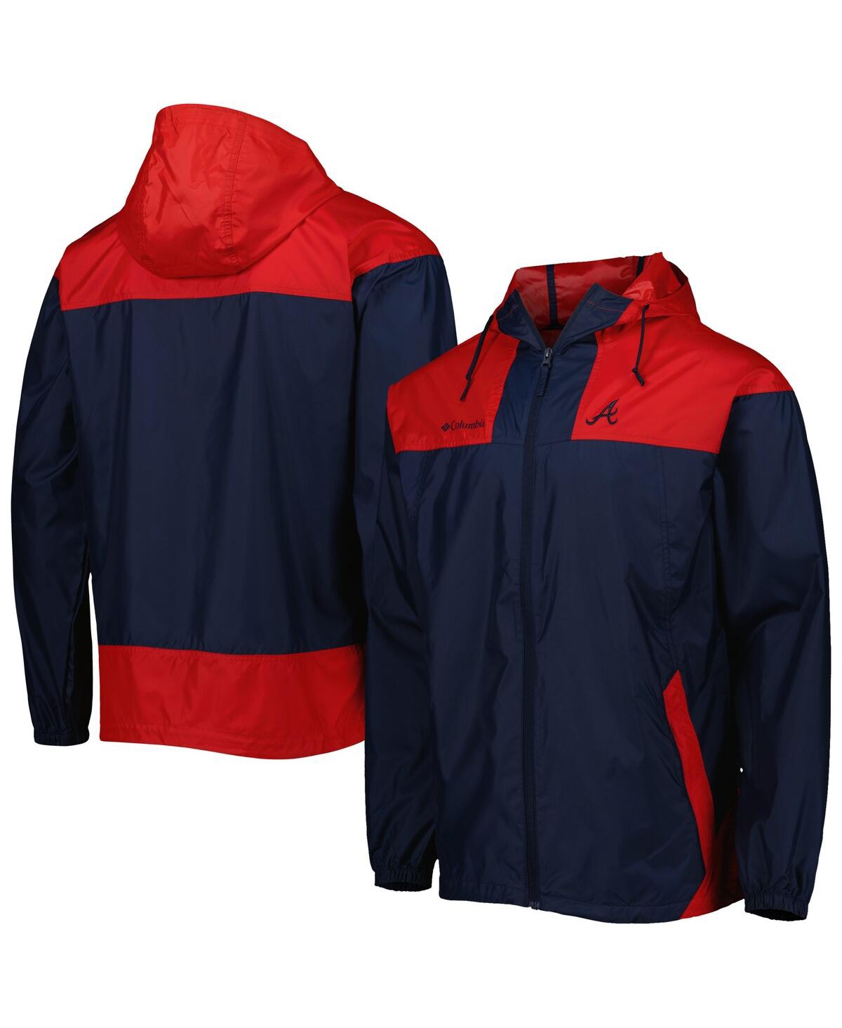 Men's Columbia Red Atlanta Braves Omni-Shade Flash Forward Challenger Full-Zip Windbreaker Jacket - Red