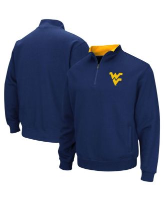 Men's Navy West Virginia Mountaineers Big and Tall Tortugas Quarter-Zip Jacket