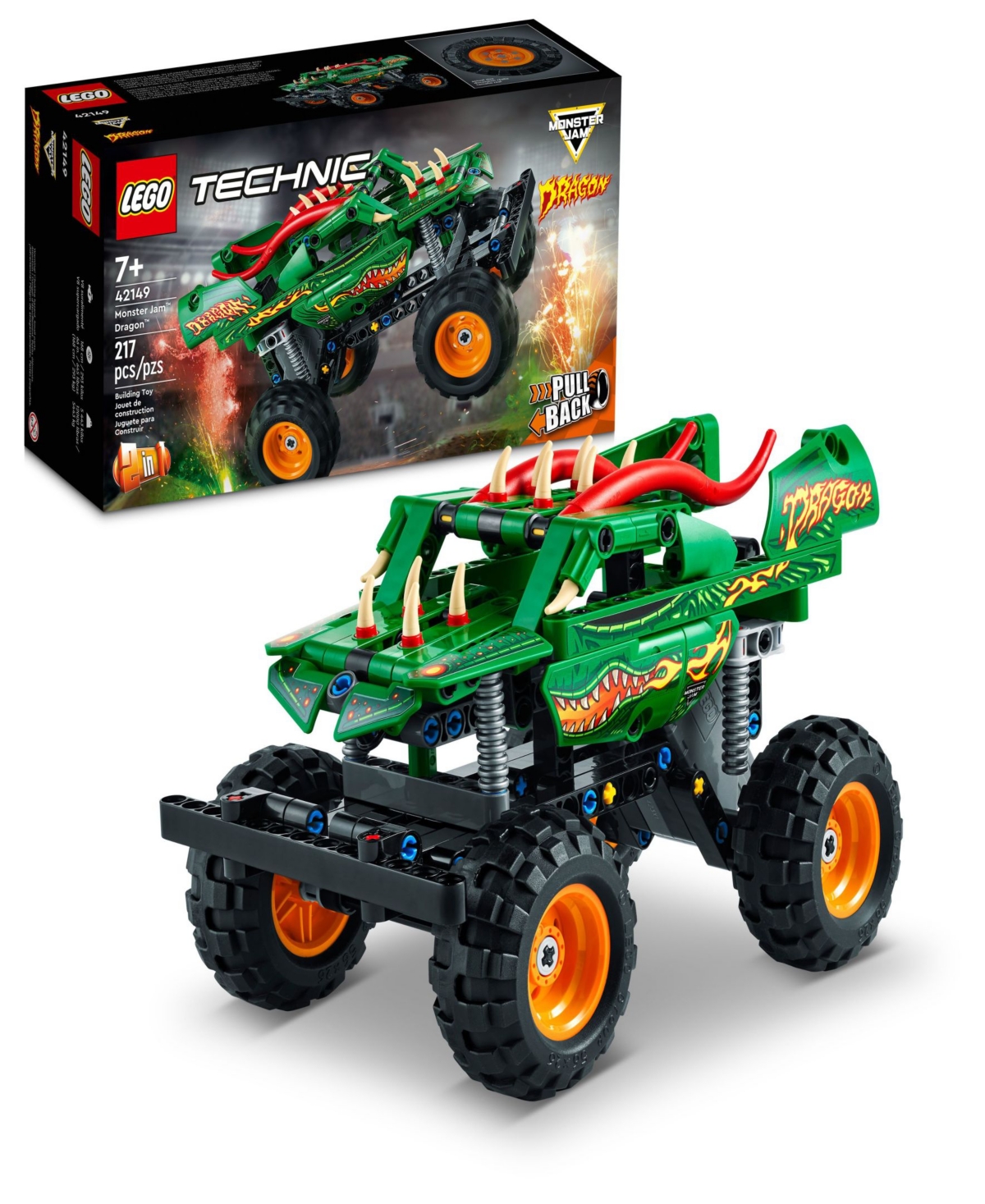 Lego Technic Monster Jam Dragon 42149 Toy Truck Building Set In Multicolor