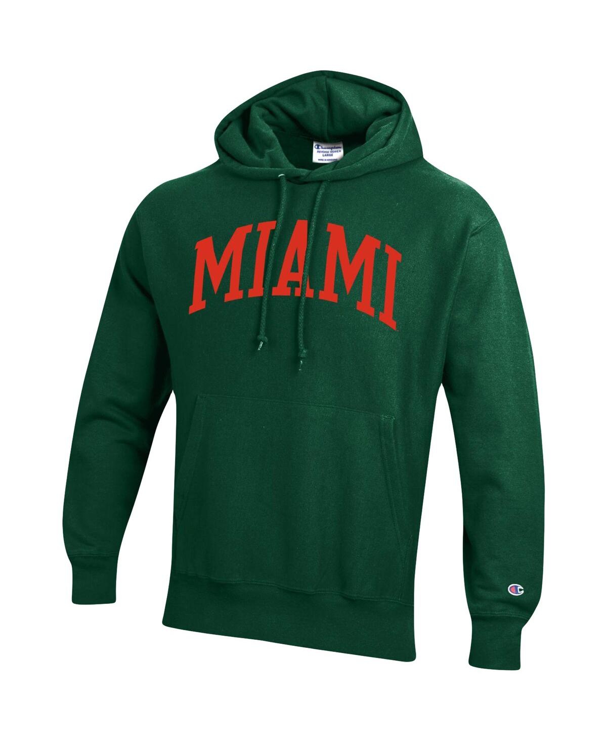 Men's ChampionMiami Hurricanes Team Arch Reverse Weave Pullover Hoodie - Green
