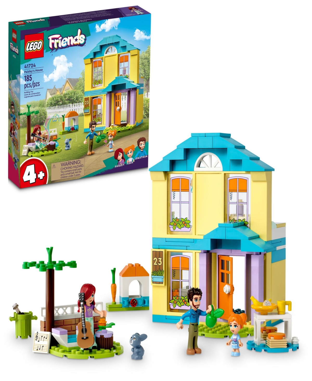 Lego Friends Paisley's House 41724 Toy Building Set With Paisley, Ella And Jonathan Figures In Multicolor