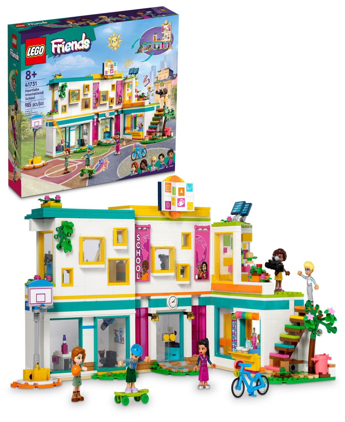 Lego Friends Heartlake International School 41731 Toy Building Set With Aliya, Olly, Autumn, Ms. Malu Hal In Multicolor