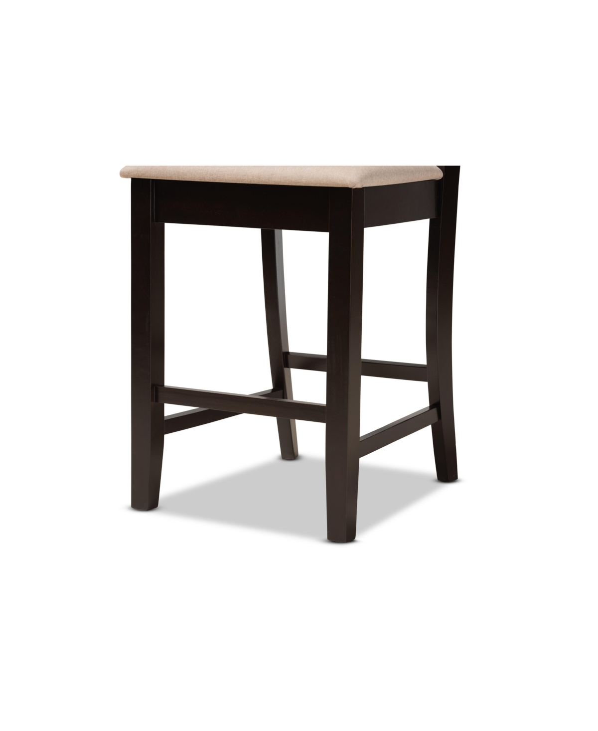 Baxton Studio Fenton Modern and Contemporary Transitional 2-Piece Fabric Upholstered and Finished Wood Counter Stool Set - Dark Brown