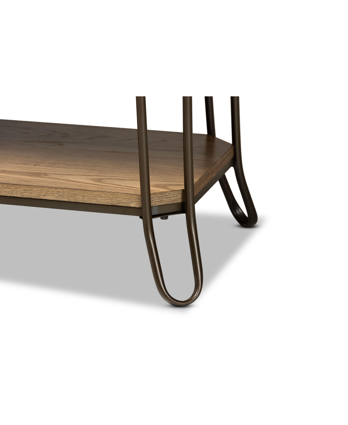 Baxton Studio Kellyn Vintage 42.9" Rustic Industrial Finished Wood And Metal 3-drawer Console Table In Oak Brown,black
