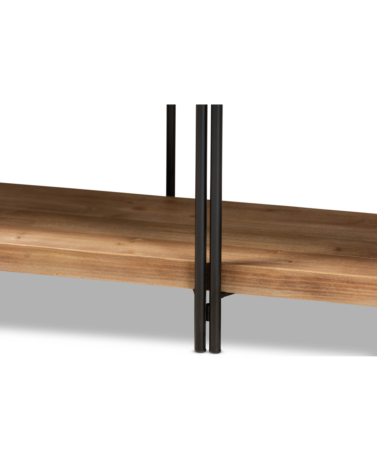 Baxton Studio Tarah Modern 60" Rustic And Industrial Finished Wood And Finished Metal Console Table In Natural Brown,black