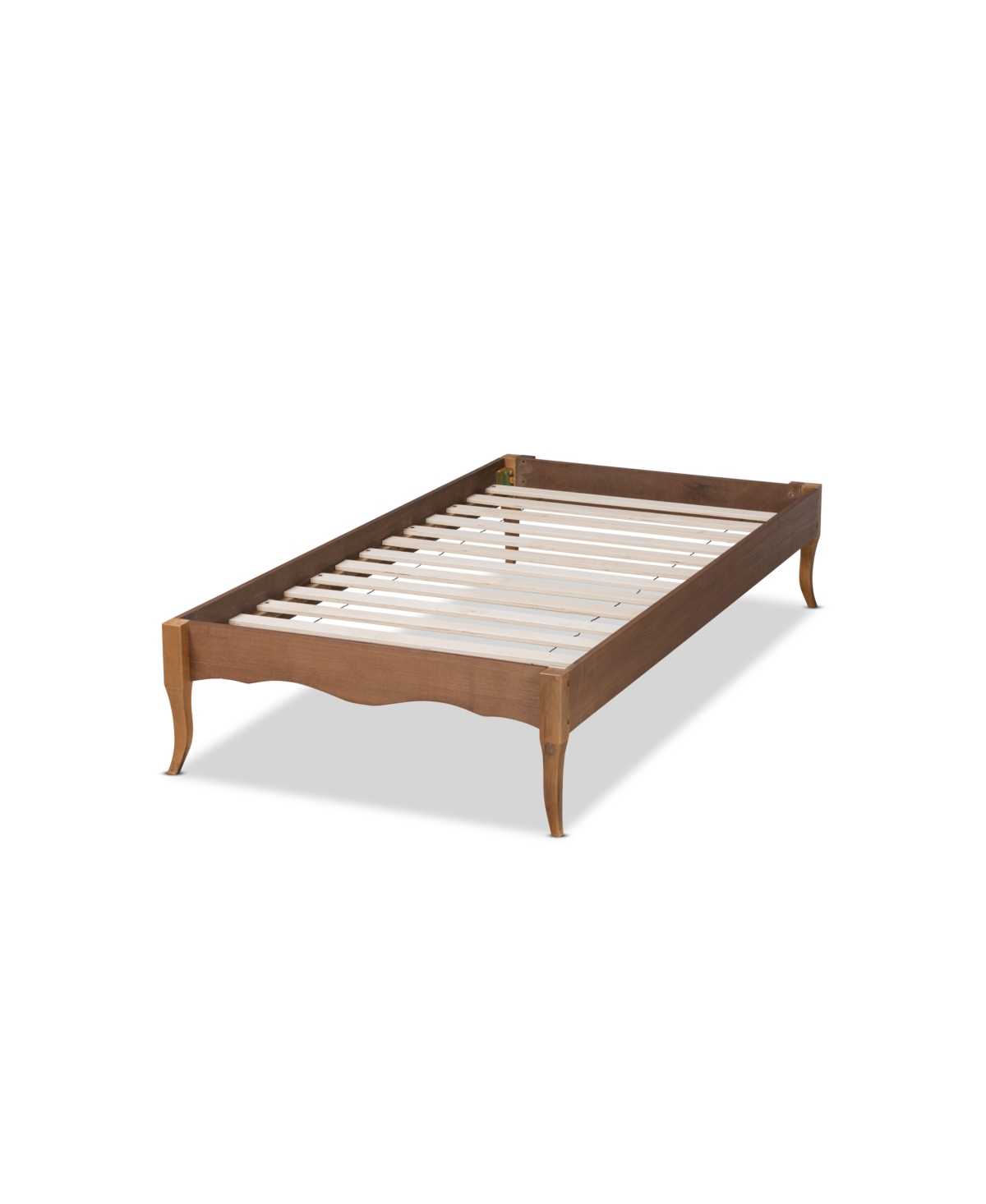 Baxton Studio Marieke Vintage French Inspired Twin Size Finished Wood Platform Bed Frame In Ash Walnut