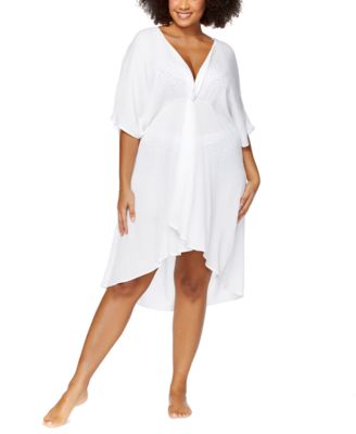 Raisins Curve Plus Size Solid Paraiso Twist Front Swim Dress Cover Up Macy s