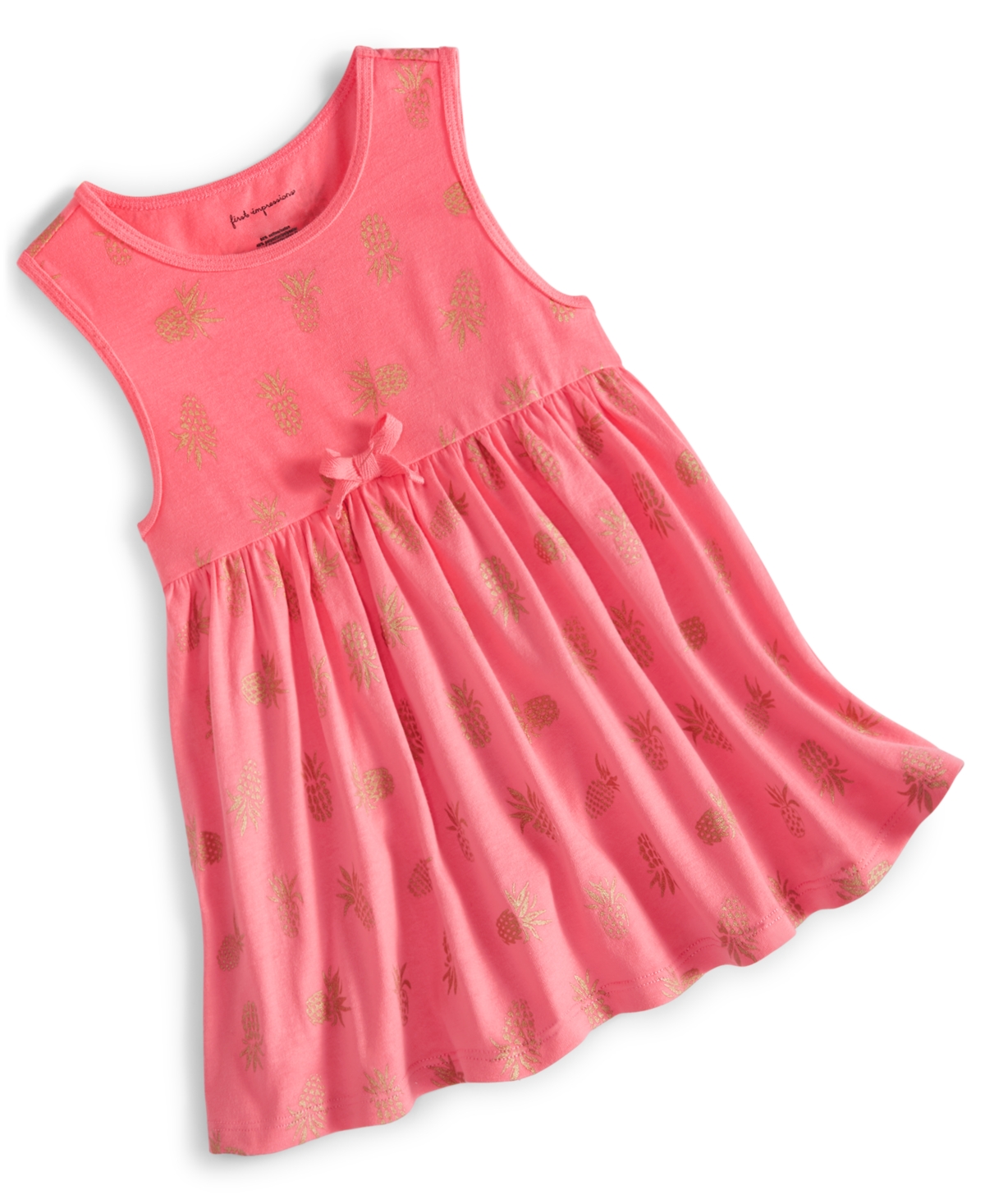 First Impressions Baby Girls Pineapple Sparkle Tunic, Created For Macy's In Pink Crush