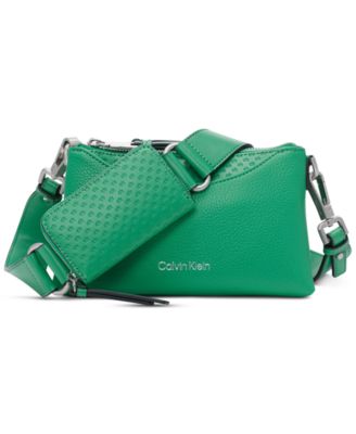 Calvin Klein - Chrome Embossed Signature Zippered Crossbody
