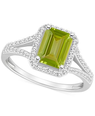 Amethyst (1-5/8 ct. t.w.) & Diamond (1/4 ct. t.w.) Split Shank Ring in Sterling Silver (Also in Citrine, Garnet, Peridot, & Blue Topaz)