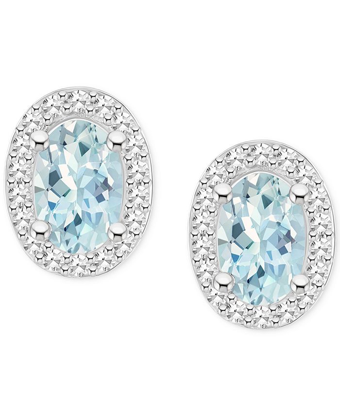 Macys aquamarine earrings Clearance