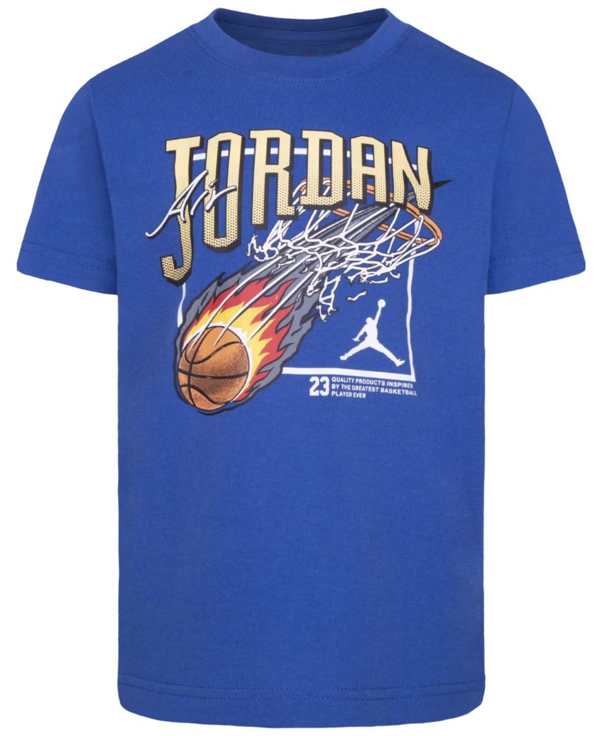 Jordan Big Boys Fireball Dunk Short Sleeve T-shirt In True Blue