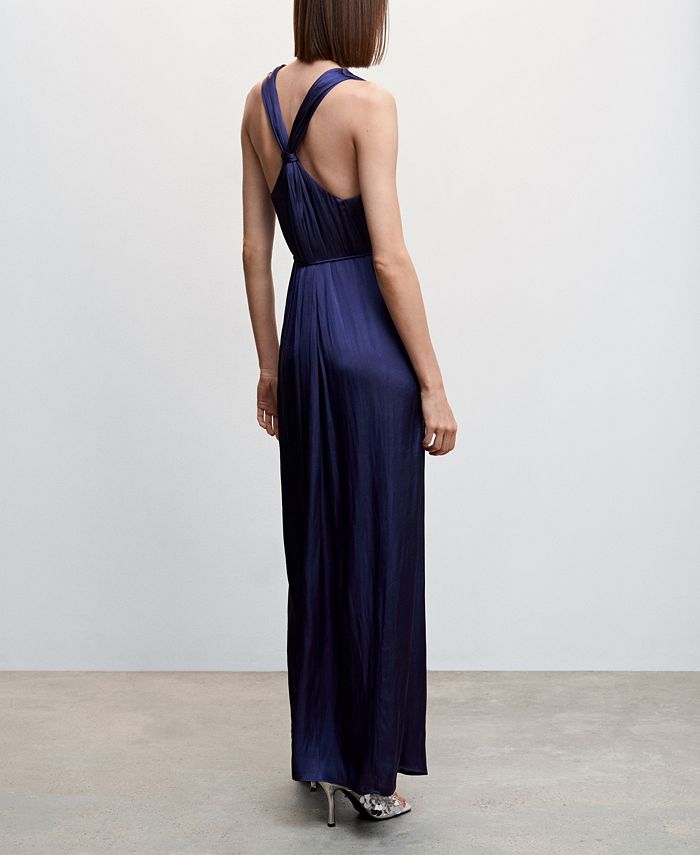 MANGO Women's Long Satin Jumpsuit Macy's