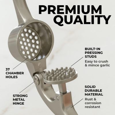 Premium Garlic Press Set - Rust Proof & Dishwasher Safe Professional Garlic Mincer Tool