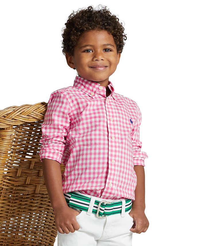 Polo Ralph Lauren Toddler and Little Boys Gingham Cotton Poplin Shirt ...