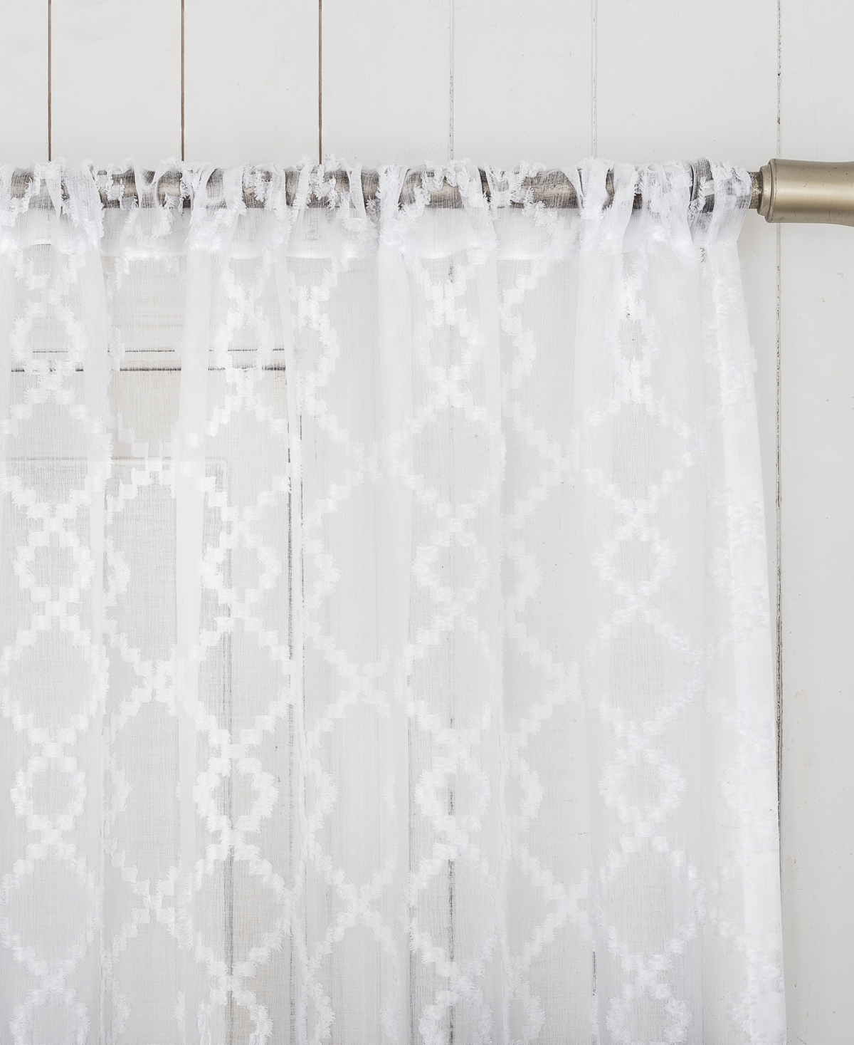 Tina Geometric Clipped Semi-Sheer Rod Pocket Curtain Panel