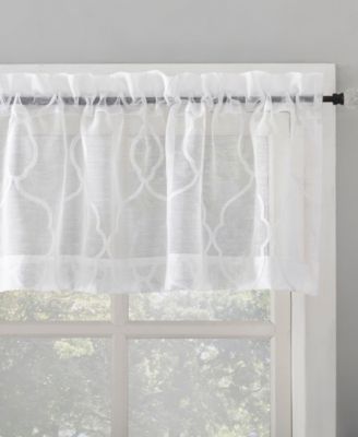 No. 918 Allerton Embroidered Trellis Semi-Sheer Rod Pocket Kitchen Curtain Valance
