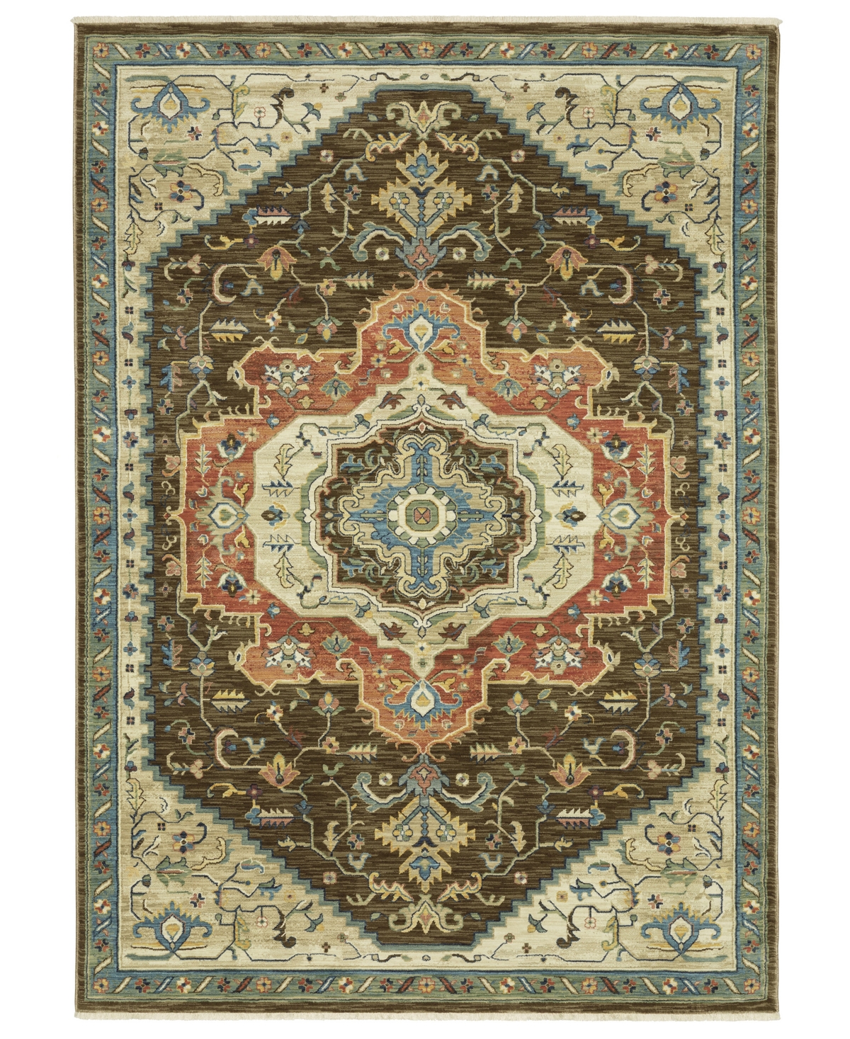 Km Home Vigor VGR09 7'10in x 10'10in Area Rug - Brown