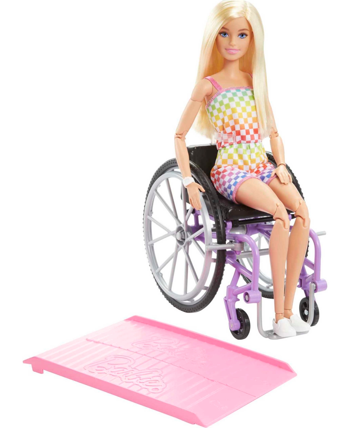 Barbie Kids' Fashionistas Doll With Wheelchair And Ramp And Blonde Hair In Multi-color