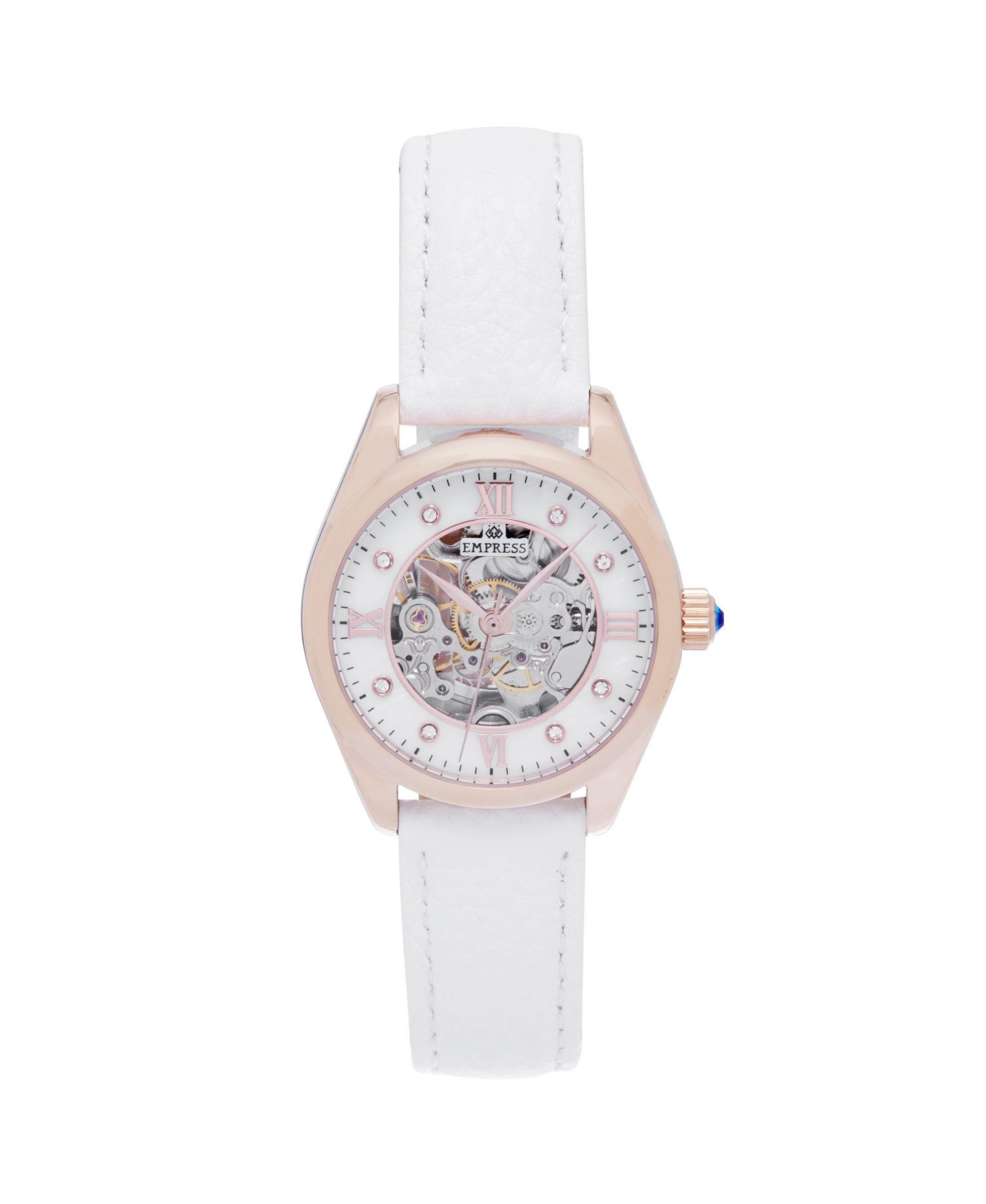 Women Magnolia Leather Watch - White/Rose Gold, 37mm - White/rose gold
